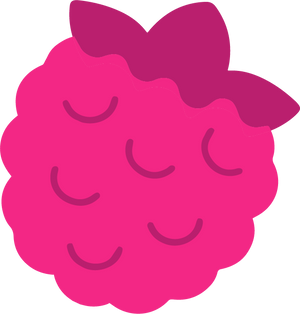 Pink cartoon character mascot with a bow on a white background