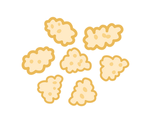 Decorative illustration of cloud shapes on white background