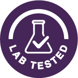Lab Tested logo with a beaker icon on a purple background