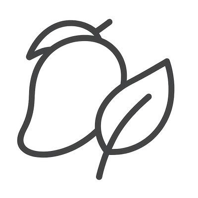 Simple black outline illustration of a single leaf on a white background