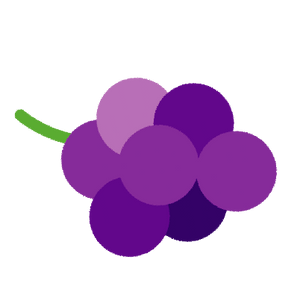 Illustration of a purple grape cluster on a white background