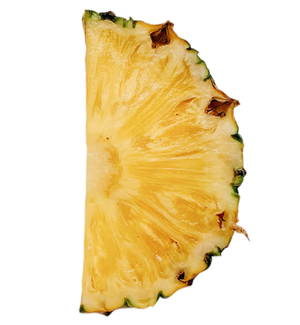 Sliced pineapple on a white background