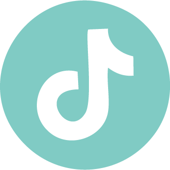 TikTok logo with a white symbol on a teal circle
